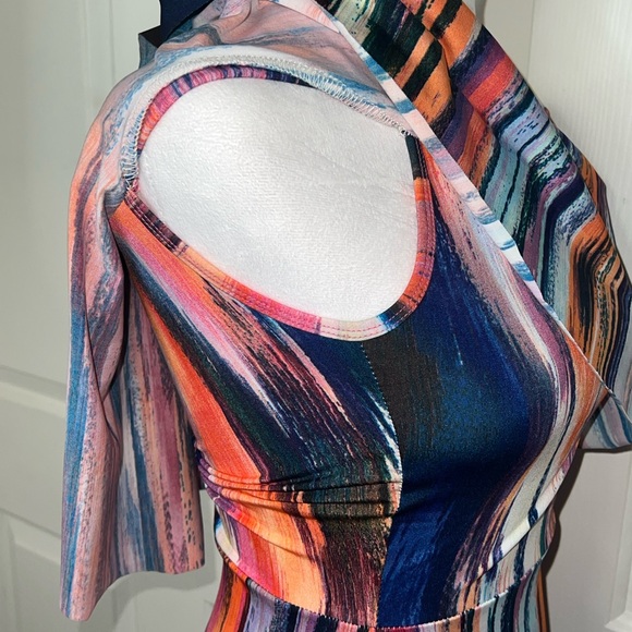 NWT Pia Colors Vibrant Off-The-Shoulder Maxi Dress - Picture 6 of 8